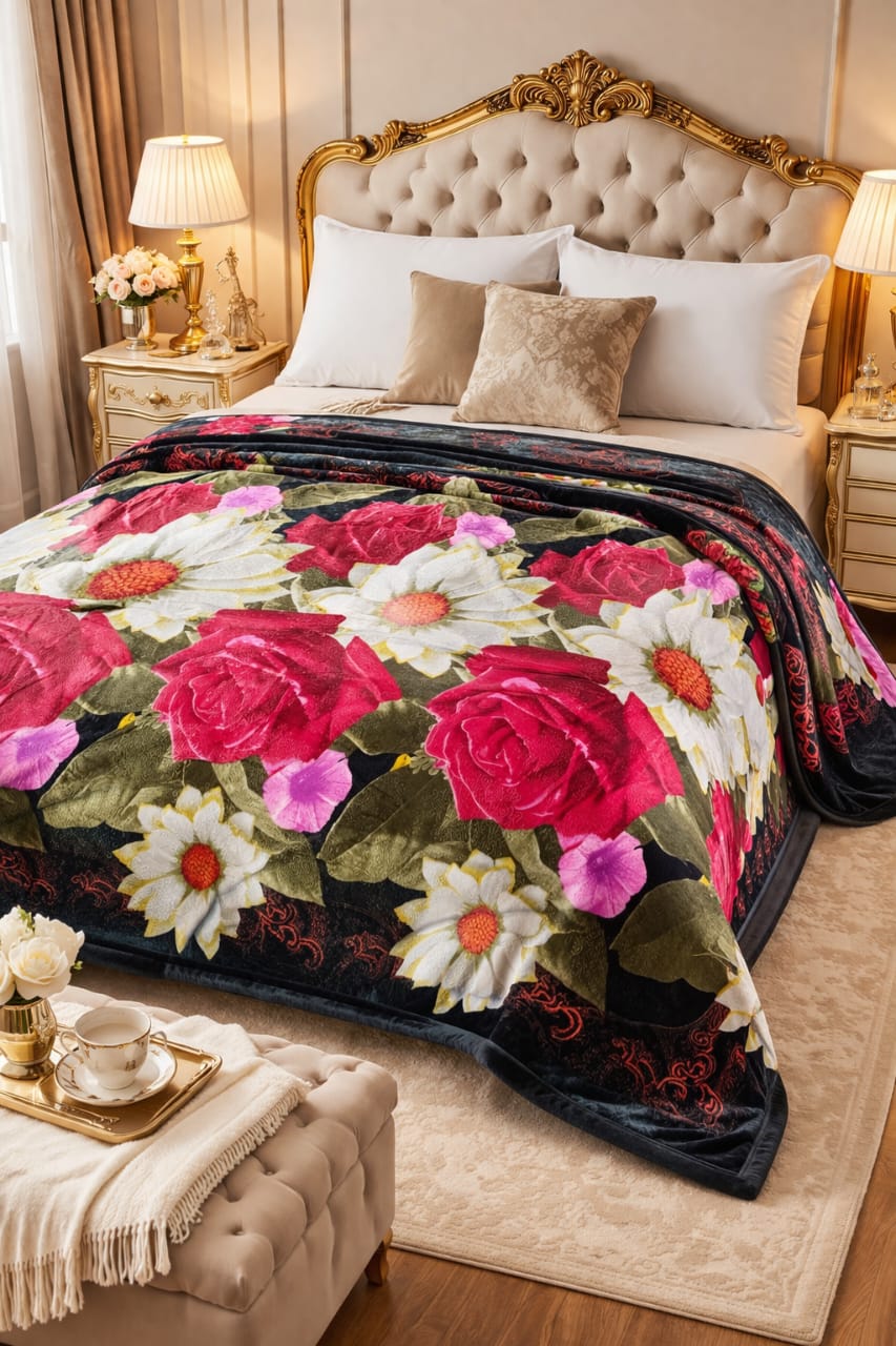 Cloudy Flannel Blanket - Bloom Petal