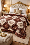 Cloudy Flannel Blanket - Brown Leaf