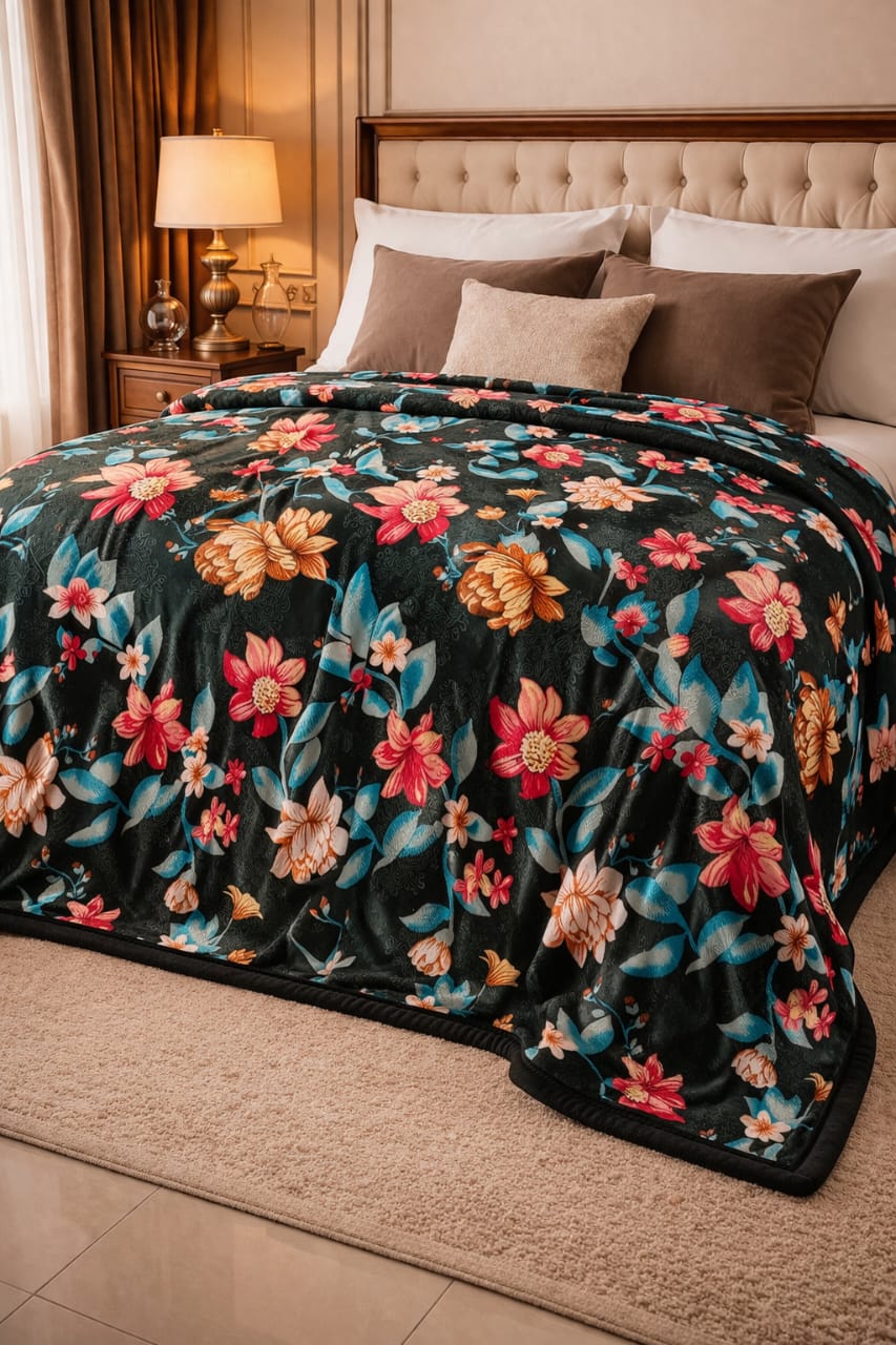 Cloudy Flannel Blanket - Black Forest