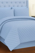 Sky Blue - 6 Pcs Quilted Comforter Set
