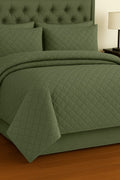 Olive Green - 6 Pcs Quilted Comforter Set
