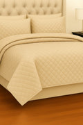 Beige - 6 Pcs Quilted Comforter Set
