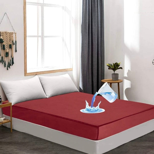 Waterproof Matress Protector - Maroon